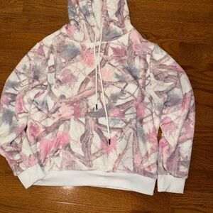 Blue Riot Pink & White Camouflage Hoodie XL